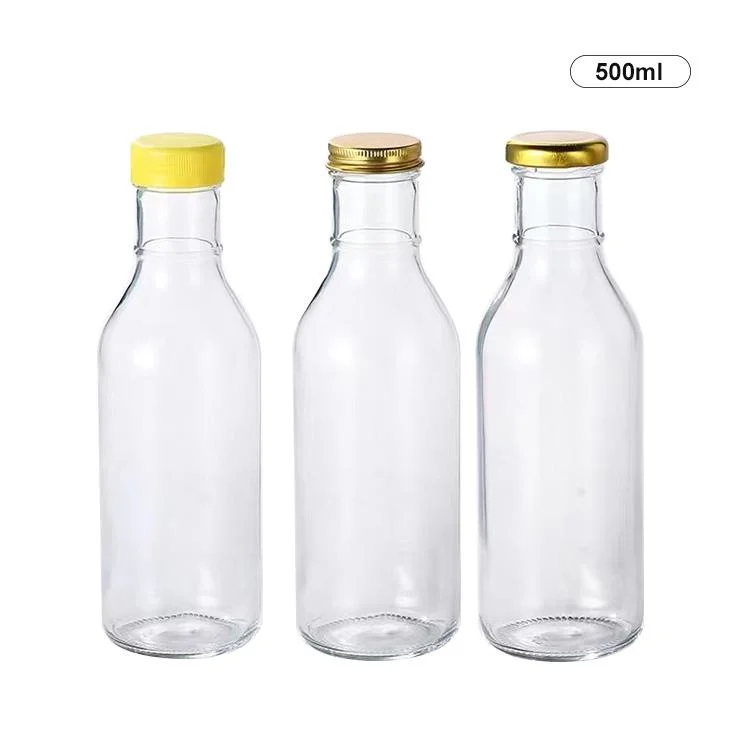 8oz 12oz 16oz Ring Neck Hot Sauce Beverage Juice Wter Drinking Glass Bottle with Different Lids